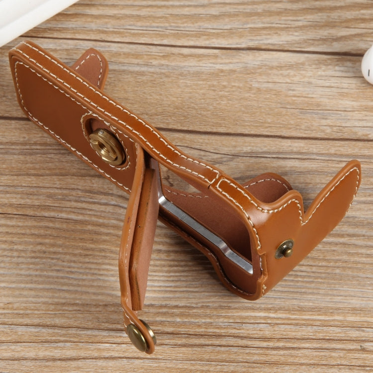 For Canon EOS R50 1/4 inch Thread PU Leather Camera Half Case Base(Brown) - Half Case by PMC TechLife | Online Shopping South Africa | PMC TechLife | Buy Now Pay Later Mobicred