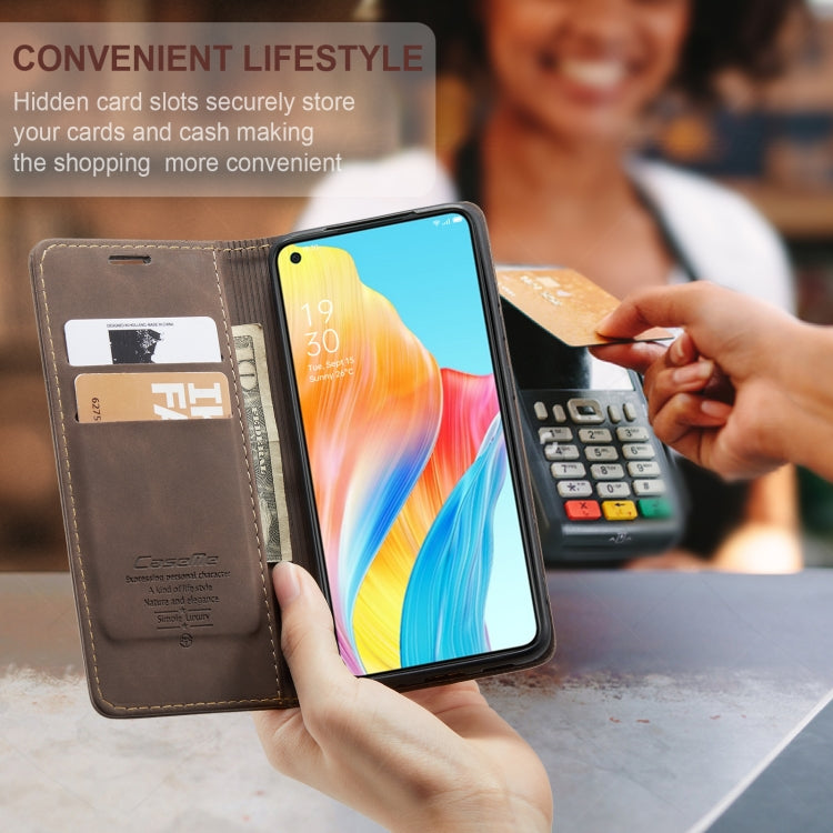 For OPPO A78 4G CaseMe 013 Multifunctional Horizontal Flip Leather Phone Case(Coffee) - OPPO Cases by CaseMe | Online Shopping South Africa | PMC Jewellery | Buy Now Pay Later Mobicred