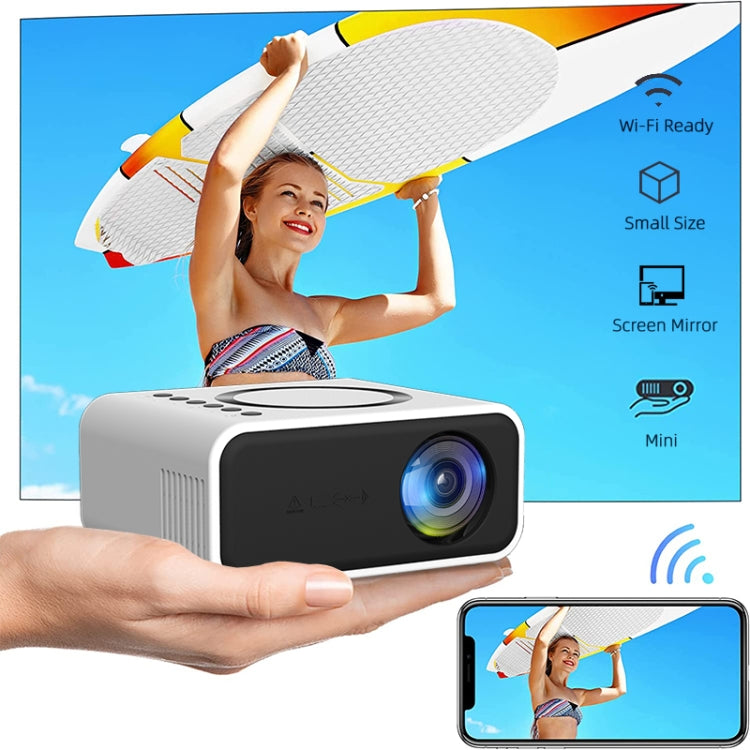 T300S 320x240 24ANSI Lumens Mini LCD Projector Supports Wired & Wireless Same Screen, Specification:UK Plug(White) - Mini Projector by PMC TechLife | Online Shopping South Africa | PMC TechLife | Buy Now Pay Later Mobicred