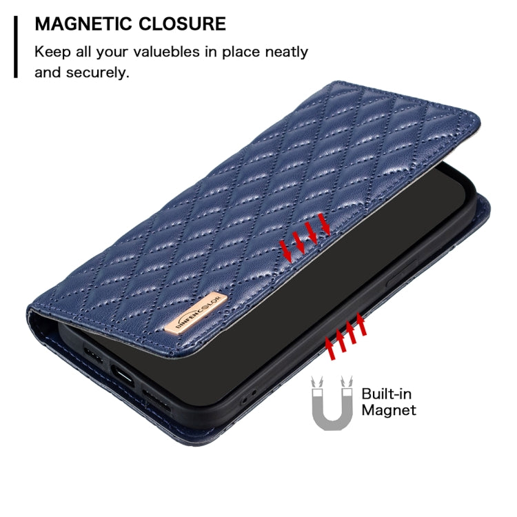 For iPhone 16 Pro Max Diamond Lattice Magnetic Leather Flip Phone Case(Blue) - iPhone 16 Pro Max Cases by PMC TechLife | Online Shopping South Africa | PMC TechLife | Buy Now Pay Later Mobicred