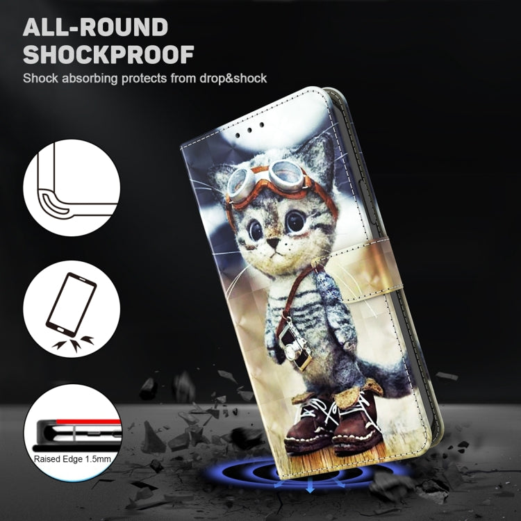 For Google Pixel 9 Pro 3D Painted Pattern Leather Phone Case(Naughty Cat) - Google Cases by PMC TechLife | Online Shopping South Africa | PMC TechLife | Buy Now Pay Later Mobicred