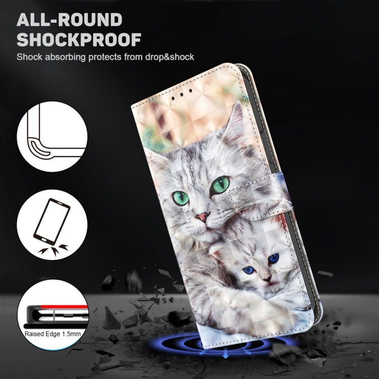 For Google Pixel 9 Pro 3D Painted Pattern Leather Phone Case(Two Loving Cats) - Google Cases by PMC TechLife | Online Shopping South Africa | PMC TechLife | Buy Now Pay Later Mobicred