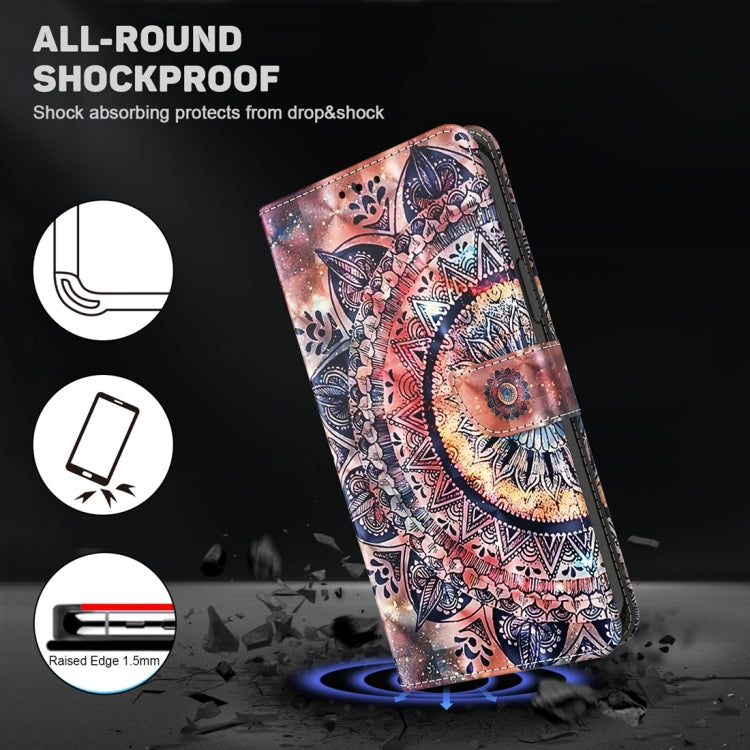 For Google Pixel 9 Pro 3D Painted Pattern Leather Phone Case(Colorful Mandala) - Google Cases by PMC TechLife | Online Shopping South Africa | PMC TechLife | Buy Now Pay Later Mobicred