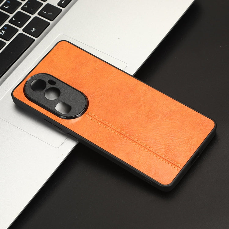 For OPPO Reno 10 Pro 5G Cow Pattern Sewing Back Cover Phone Case(Yellow) - OPPO Cases by PMC TechLife | Online Shopping South Africa | PMC TechLife