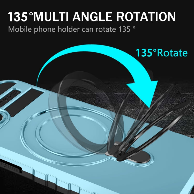 For iPhone 13 MagSafe Magnetic Holder Phone Case(Light Blue) - iPhone 13 Cases by PMC TechLife | Online Shopping South Africa | PMC TechLife