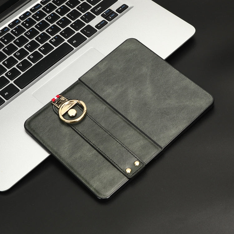 For Microsoft Surface Duo Wristband Leather Back Phone Case(Green) - Microsoft by PMC TechLife | Online Shopping South Africa | PMC TechLife | Buy Now Pay Later Mobicred