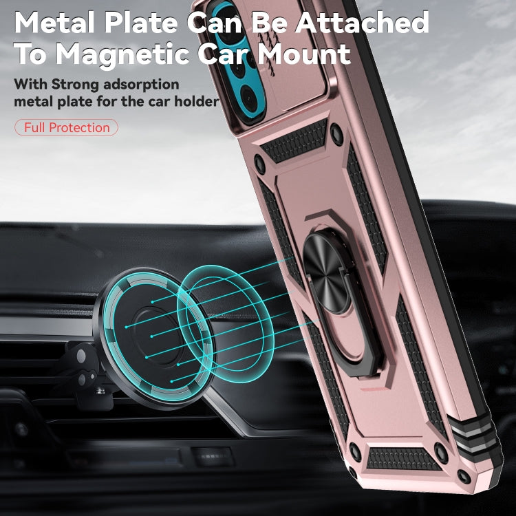 For Motorola Moto G22 5G / Moto G Play 2024 Sliding Camshield Holder Phone Case(Rose Gold) - Motorola Cases by PMC Jewellery | Online Shopping South Africa | PMC Jewellery | Buy Now Pay Later Mobicred