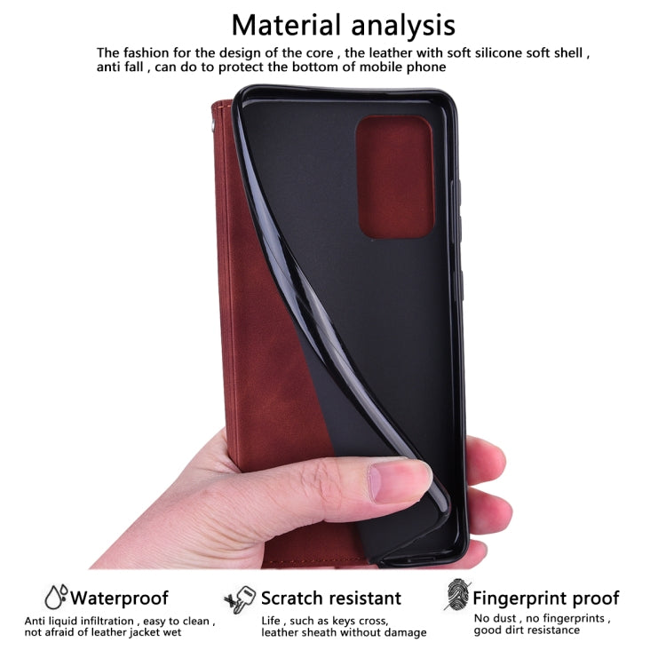 For Xiaomi Redmi Note 12 5G Global/Poco X5 Frosted Business Magnetic Horizontal Flip PU Phone Case(Brown) - Xiaomi Cases by PMC TechLife | Online Shopping South Africa | PMC TechLife | Buy Now Pay Later Mobicred