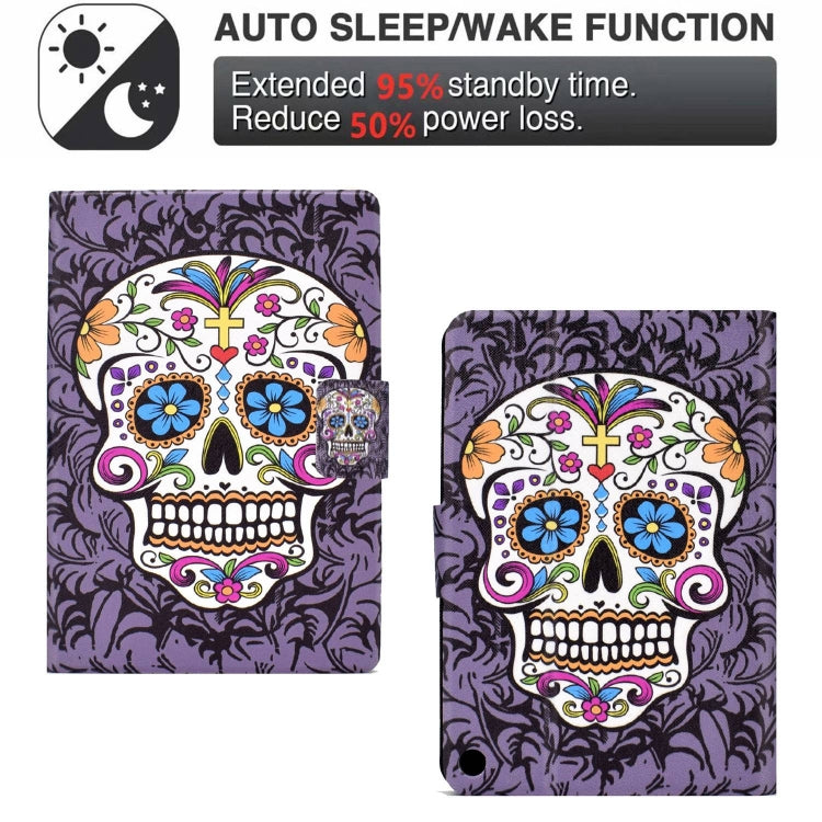 For Amazon Fire Max 11 2023 Colored Drawing Smart Leather Tablet Case(Skull) - free shipping - PMC TechLife - Order now!