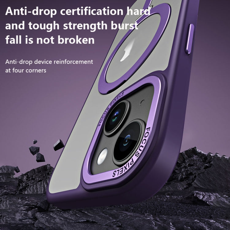 For iPhone 15 Skin Feel MagSafe Shockproof Phone Case with Holder(White) - iPhone 15 Cases by PMC TechLife | Online Shopping South Africa | PMC TechLife