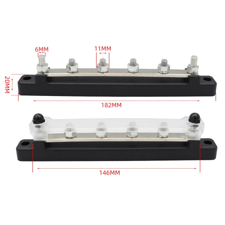 CP-3124 RV Yacht 150A High Current Single-row 4-way Busbar with 6pcs Terminals - Booster Cable & Clip by PMC TechLife | Online Shopping South Africa | PMC TechLife | Buy Now Pay Later Mobicred