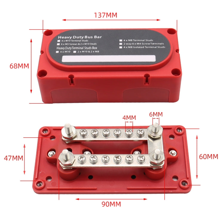 CP-3159 300A 12-48V RV Yacht Modified Double Row 12-way M6 Terminal Busbar with 12pcs Terminals - Booster Cable & Clip by PMC TechLife | Online Shopping South Africa | PMC TechLife | Buy Now Pay Later Mobicred