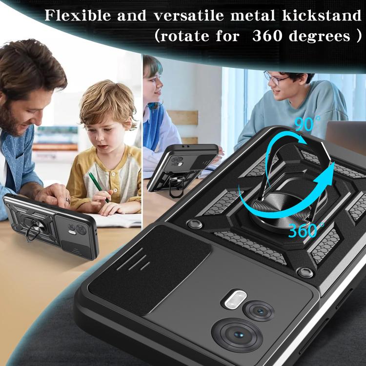 For Motorola Edge 30 Neo Sliding Camera Cover Design TPU+PC Phone Case(Black) - free shipping - PMC TechLife - Order now!