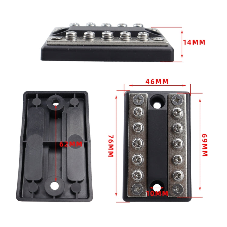CP-4002 100A 48V RV Yacht Modified Double Row 5-way Busbar with 10pcs Terminals - free shipping - PMC TechLife - Order now!