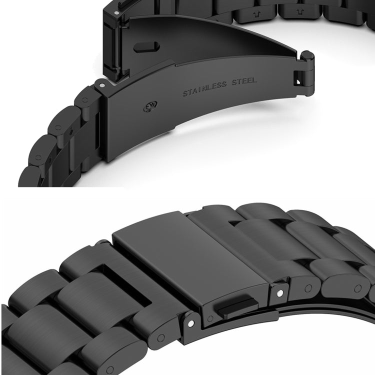 For Huawei Watch 4 / 4 Pro Three Bead Stainless Steel Watch Band(Black) - Watch Bands by PMC TechLife | Online Shopping South Africa | PMC TechLife | Buy Now Pay Later Mobicred