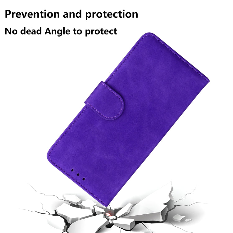 For iPhone 16 Pro Skin Feel Pure Color Flip Leather Phone Case(Purple) - iPhone 16 Pro Cases by PMC TechLife | Online Shopping South Africa | PMC TechLife | Buy Now Pay Later Mobicred