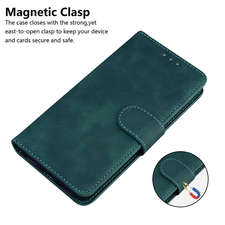 For Motorola Moto G Play 4G 2024 Skin Feel Pure Color Flip Leather Phone Case(Green) - Motorola Cases by PMC Jewellery | Online Shopping South Africa | PMC Jewellery | Buy Now Pay Later Mobicred
