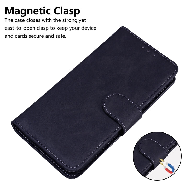 For Motorola Moto G Play 4G 2024 Skin Feel Pure Color Flip Leather Phone Case(Black) - Motorola Cases by PMC Jewellery | Online Shopping South Africa | PMC Jewellery | Buy Now Pay Later Mobicred