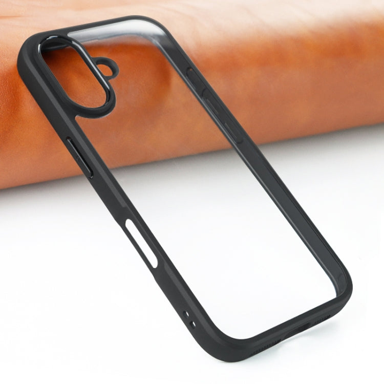 For iPhone 16 Plus Frosted TPU + Transparent PC Phone Case(Black) - iPhone 16 Plus Cases by PMC TechLife | Online Shopping South Africa | PMC TechLife | Buy Now Pay Later Mobicred