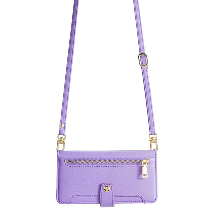 For Huawei Mate 60 Lite Sheep Texture Cross-body Zipper Wallet Leather Phone Case(Purple) - Huawei Cases by PMC TechLife | Online Shopping South Africa | PMC TechLife | Buy Now Pay Later Mobicred