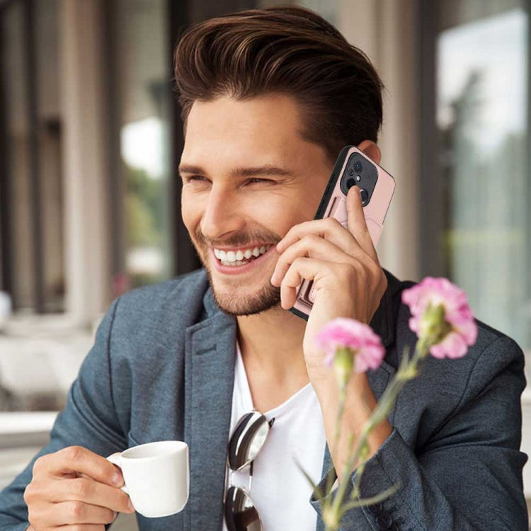 For Xiaomi Redmi 12C / 11A Skin Feel PU + TPU + PC Card Slots Phone Case(Rose Gold) - Xiaomi Cases by PMC TechLife | Online Shopping South Africa | PMC TechLife | Buy Now Pay Later Mobicred