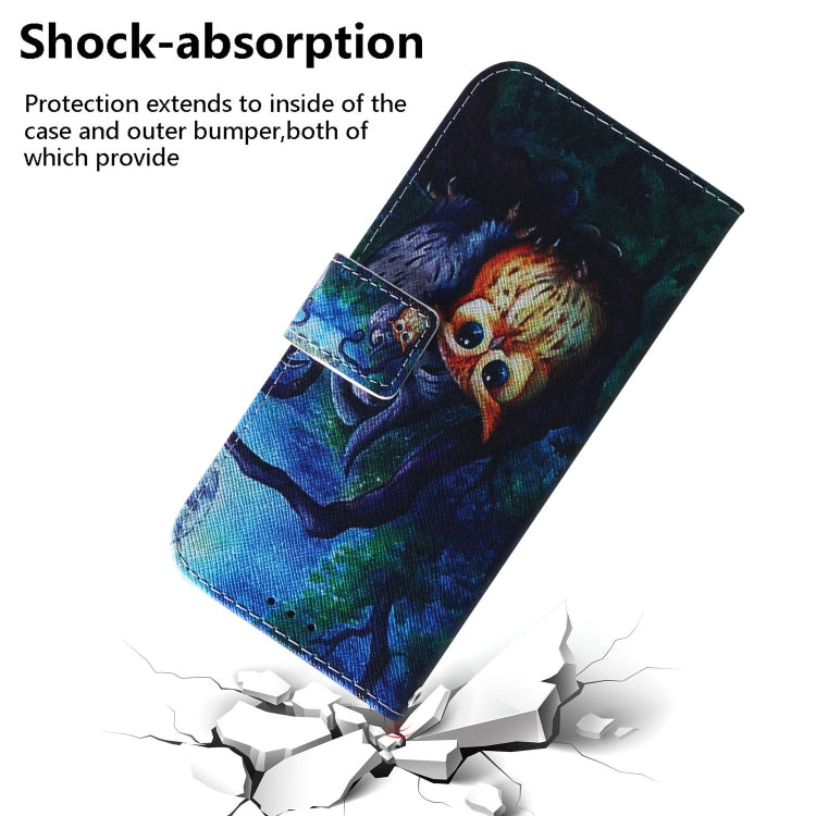 For OPPO Reno11 Global Coloured Drawing Flip Leather Phone Case(Oil Painting Owl) - Reno11 Cases by PMC TechLife | Online Shopping South Africa | PMC TechLife | Buy Now Pay Later Mobicred