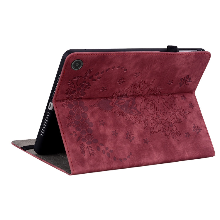 For Amazon Fire Max 11 Butterfly Rose Embossed Leather Tablet Case(Red) - Amazon by PMC TechLife | Online Shopping South Africa | PMC TechLife | Buy Now Pay Later Mobicred