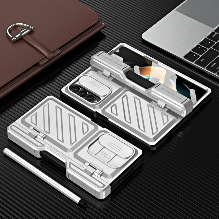 For Samsung Galaxy Z Fold4 TPU + PC Integrated All-inclusive Shockproof Phone Case with Pen(Silver) - Galaxy Z Fold4 5G Cases by PMC TechLife | Online Shopping South Africa | PMC TechLife