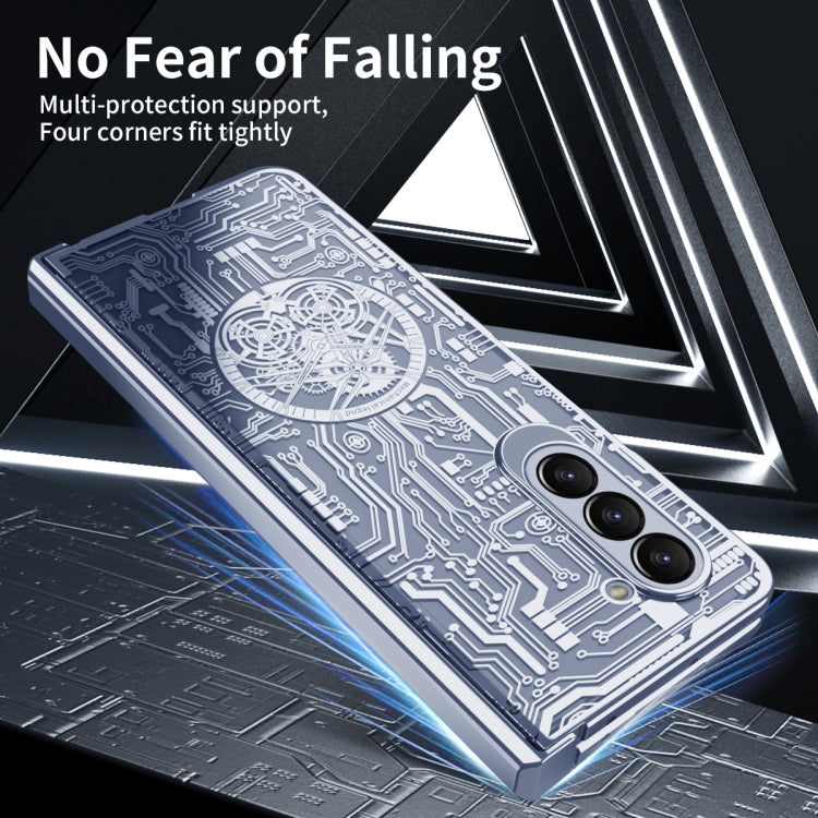 For Samsung Galaxy Z Fold5 Mechanical Legend Integrated Electroplating All-inclusive Phone Case(Blue) - Galaxy Z Fold5 Cases by PMC TechLife | Online Shopping South Africa | PMC TechLife | Buy Now Pay Later Mobicred