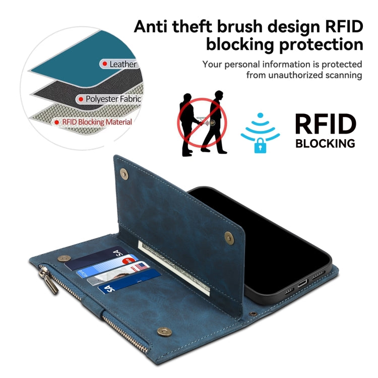 For iPhone 15 Pro Max ESEBLE Retro Frosted RFID Flip Leather Phone Case(Dark Green) - free shipping - PMC Jewellery - Order now!