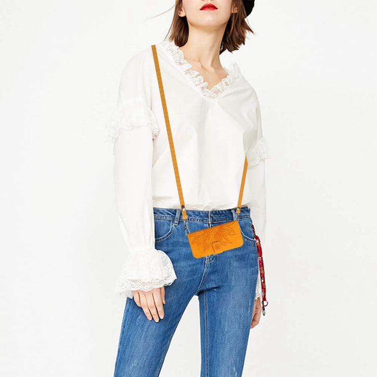 For Google Pixel 9 Skin Feel Sun Flower Embossed Flip Leather Phone Case with Lanyard(Yellow) - Google Cases by PMC TechLife | Online Shopping South Africa | PMC TechLife | Buy Now Pay Later Mobicred