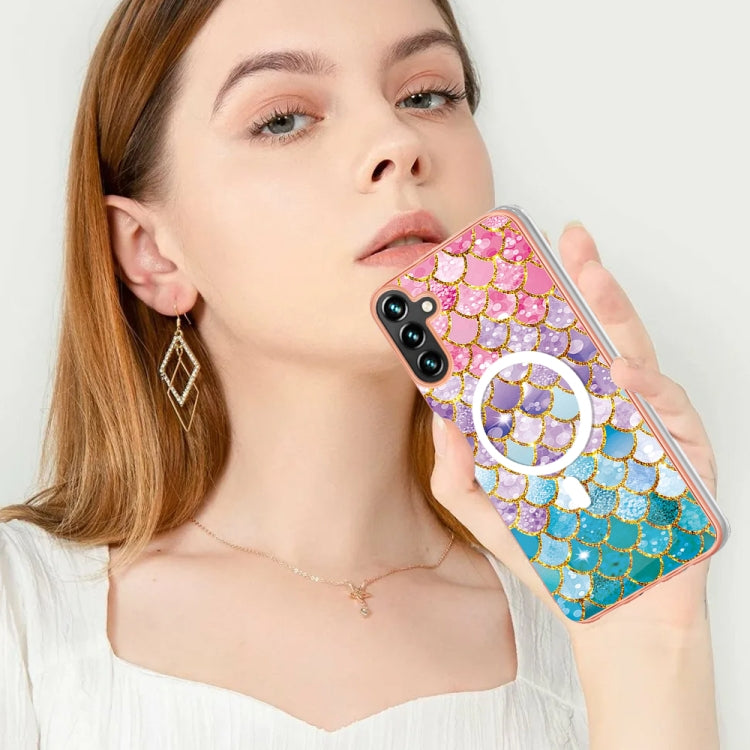 For Samsung Galaxy A34 5G Marble Pattern Dual-side IMD Magsafe TPU Phone Case(Colorful Scales) - free shipping - PMC TechLife - Order now!
