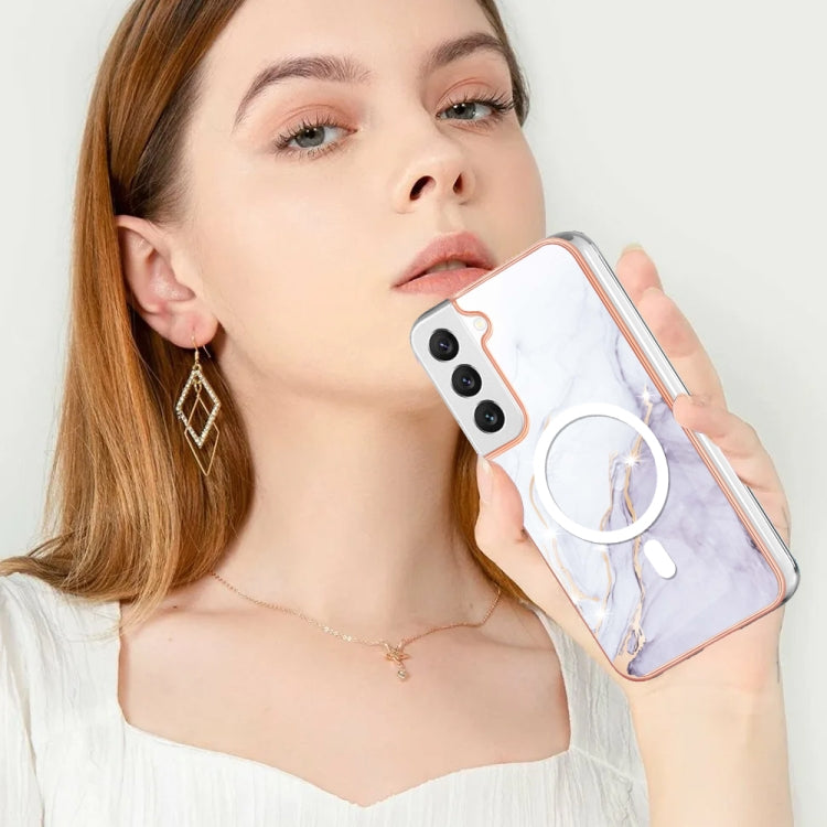 For Samsung Galaxy S22+ 5G Marble Pattern Dual-side IMD Magsafe TPU Phone Case(White 006) - Galaxy S22+ 5G Cases by PMC TechLife | Online Shopping South Africa | PMC TechLife | Buy Now Pay Later Mobicred