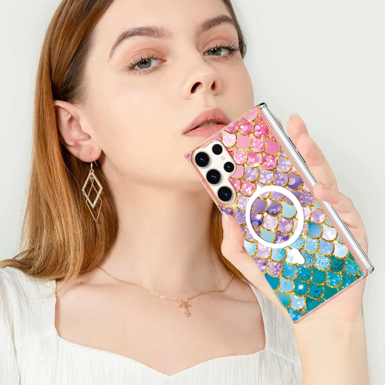 For Samsung Galaxy S23 Ultra 5G Marble Pattern Dual-side IMD Magsafe TPU Phone Case(Colorful Scales) - Galaxy S23 Ultra 5G Cases by PMC TechLife | Online Shopping South Africa | PMC TechLife