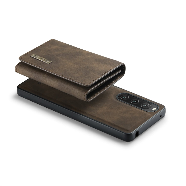 For Sony Xperia 10 V DG.MING M1 Series 3-Fold Multi Card Wallet + Magnetic Phone Case(Coffee) - Sony Cases by DG.MING | Online Shopping South Africa | PMC TechLife | Buy Now Pay Later Mobicred