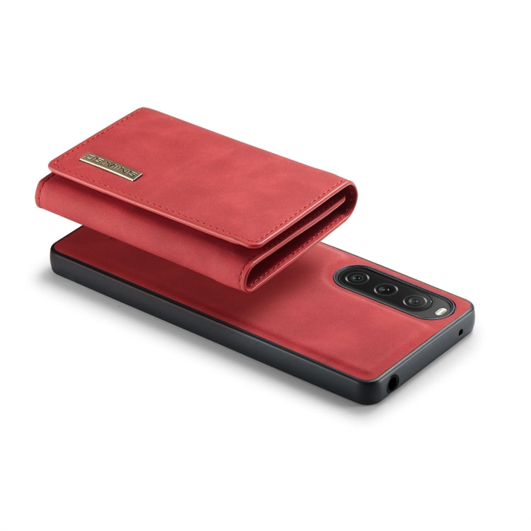 For Sony Xperia 10 V DG.MING M1 Series 3-Fold Multi Card Wallet + Magnetic Phone Case(Red) - Sony Cases by DG.MING | Online Shopping South Africa | PMC TechLife | Buy Now Pay Later Mobicred