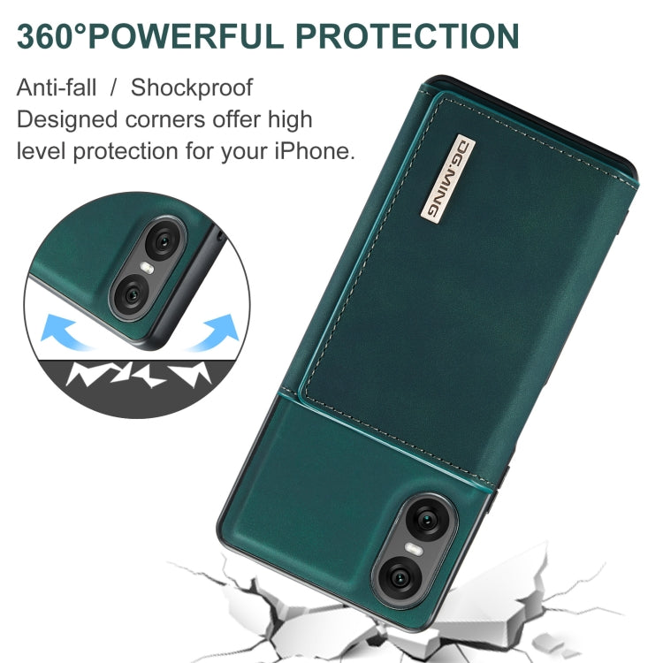 For Sony Xperia 10 VI DG.MING M1 Series 3-Fold Multi Card Wallet + Magnetic Phone Case(Green) - Sony Cases by DG.MING | Online Shopping South Africa | PMC TechLife | Buy Now Pay Later Mobicred