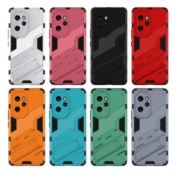 For Honor 100 Pro 5G Punk Armor 2 in 1 PC + TPU Phone Case with Holder(White) - Honor Cases by PMC TechLife | Online Shopping South Africa | PMC TechLife | Buy Now Pay Later Mobicred
