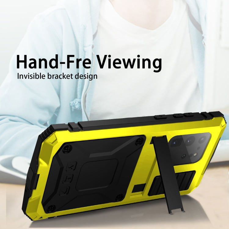 For Samsung Galaxy S20 Ultra R-JUST Waterproof Shockproof Dustproof Metal + Silicone Protective Case(Yellow) - Galaxy Phone Cases by R-JUST | Online Shopping South Africa | PMC TechLife | Buy Now Pay Later Mobicred