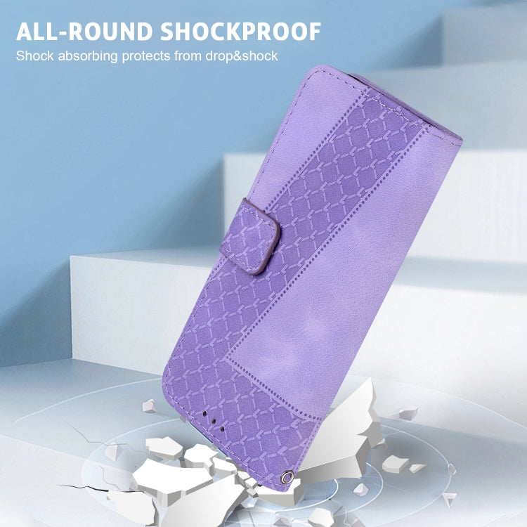 For Google Pixel 9 Pro 7-shaped Embossed Leather Phone Case(Purple) - Google Cases by PMC TechLife | Online Shopping South Africa | PMC TechLife | Buy Now Pay Later Mobicred