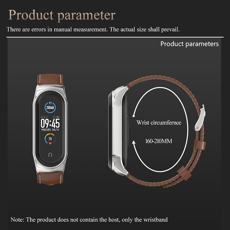 For Xiaomi Mi Band 8 Mijobs CS Case Microfiber PU Leather Watch Band(Brown Silver) - free shipping - PMc TechLife - Order now!