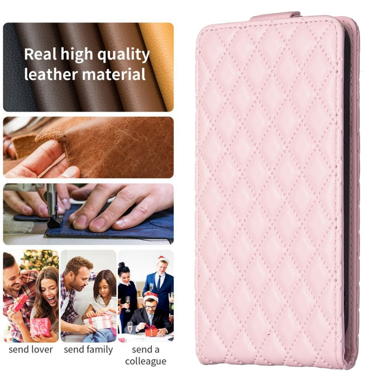 For Xiaomi 13 Diamond Lattice Vertical Flip Leather Phone Case(Pink) - 13 Cases by PMC TechLife | Online Shopping South Africa | PMC TechLife | Buy Now Pay Later Mobicred