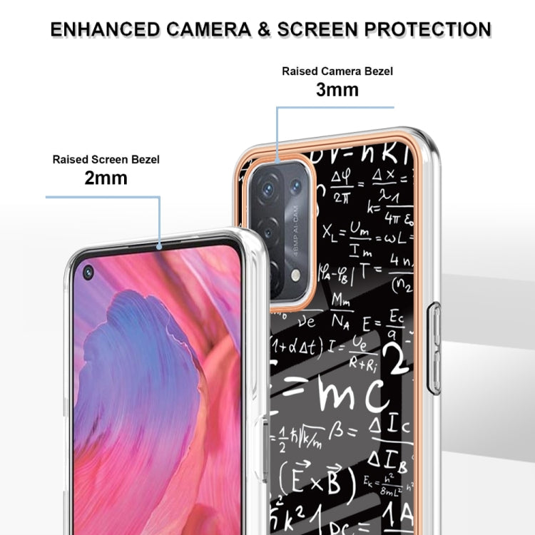 For OPPO A74 / A93 5G / A54 5G / A93s 5G Electroplating Marble Dual-side IMD Phone Case(Equation) - OPPO Cases by PMC TechLife | Online Shopping South Africa | PMC TechLife | Buy Now Pay Later Mobicred