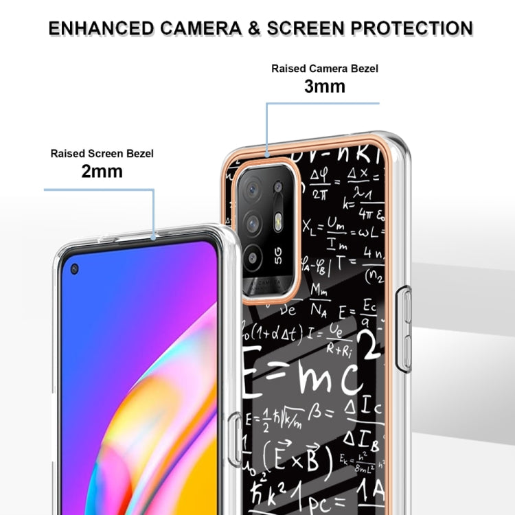For OPPO A94 5G / A95 5G Electroplating Marble Dual-side IMD Phone Case(Equation) - OPPO Cases by PMC TechLife | Online Shopping South Africa | PMC TechLife | Buy Now Pay Later Mobicred