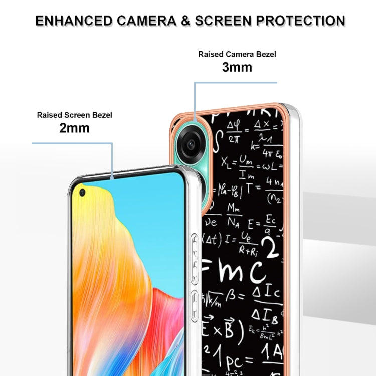 For OPPO A78 4G Electroplating Marble Dual-side IMD Phone Case(Equation) - OPPO Cases by PMC TechLife | Online Shopping South Africa | PMC TechLife | Buy Now Pay Later Mobicred