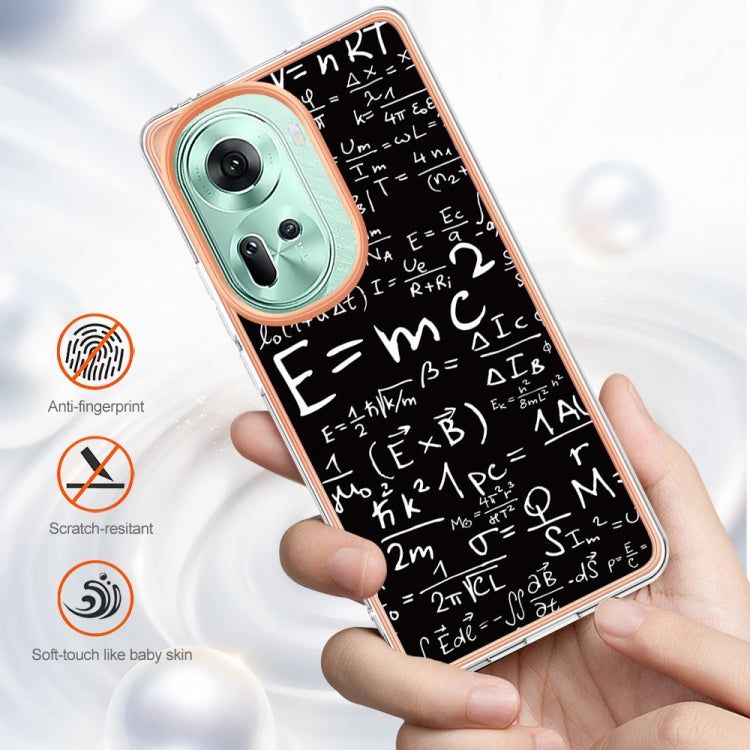 For OPPO Reno11 5G Global Electroplating Marble Dual-side IMD Phone Case(Equation) - Reno11 Cases by PMC TechLife | Online Shopping South Africa | PMC TechLife | Buy Now Pay Later Mobicred