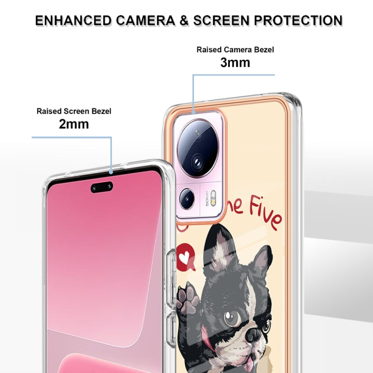 For Xiaomi 13 Lite 5G Electroplating Marble Dual-side IMD Phone Case(Lucky Dog) - 13 Lite Cases by PMC TechLife | Online Shopping South Africa | PMC TechLife | Buy Now Pay Later Mobicred