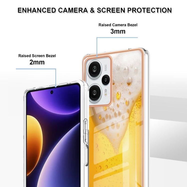 For Xiaomi Poco F5 / Redmi Note 12 Turbo Electroplating Marble Dual-side IMD Phone Case(Draft Beer) - Xiaomi Cases by PMC TechLife | Online Shopping South Africa | PMC TechLife | Buy Now Pay Later Mobicred