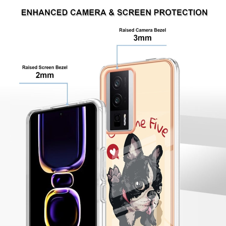 For Xiaomi Poco F5 Pro 5G / Redmi K60 Electroplating Marble Dual-side IMD Phone Case(Lucky Dog) - Xiaomi Cases by PMC TechLife | Online Shopping South Africa | PMC TechLife | Buy Now Pay Later Mobicred