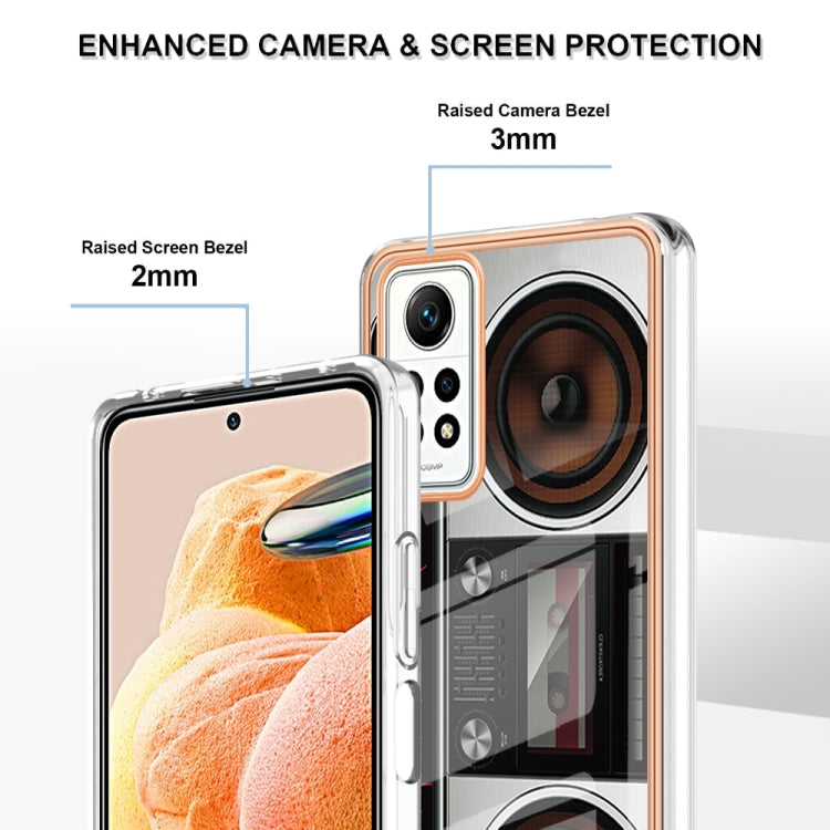 For Xiaomi Redmi Note 12 Pro 4G Global Electroplating Marble Dual-side IMD Phone Case(Retro Radio) - Xiaomi Cases by PMC TechLife | Online Shopping South Africa | PMC TechLife | Buy Now Pay Later Mobicred